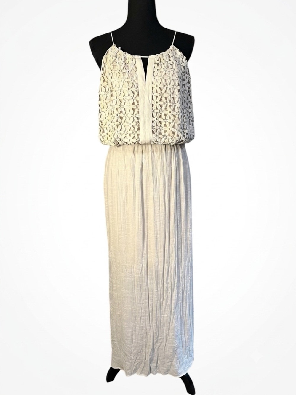 Cloth & People, Sleeveless Crochet Bodice, medium  Maxi Dress in Cream ivory